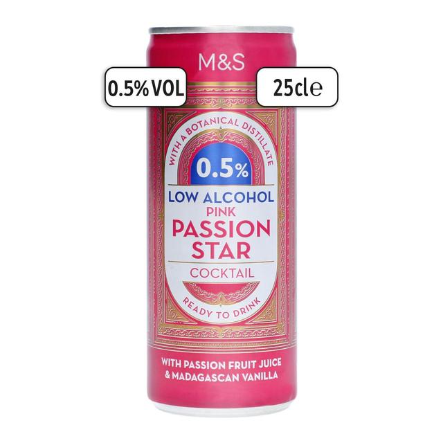 M&amp;S Low Alcohol Pink Passion Star Cocktail   250ml