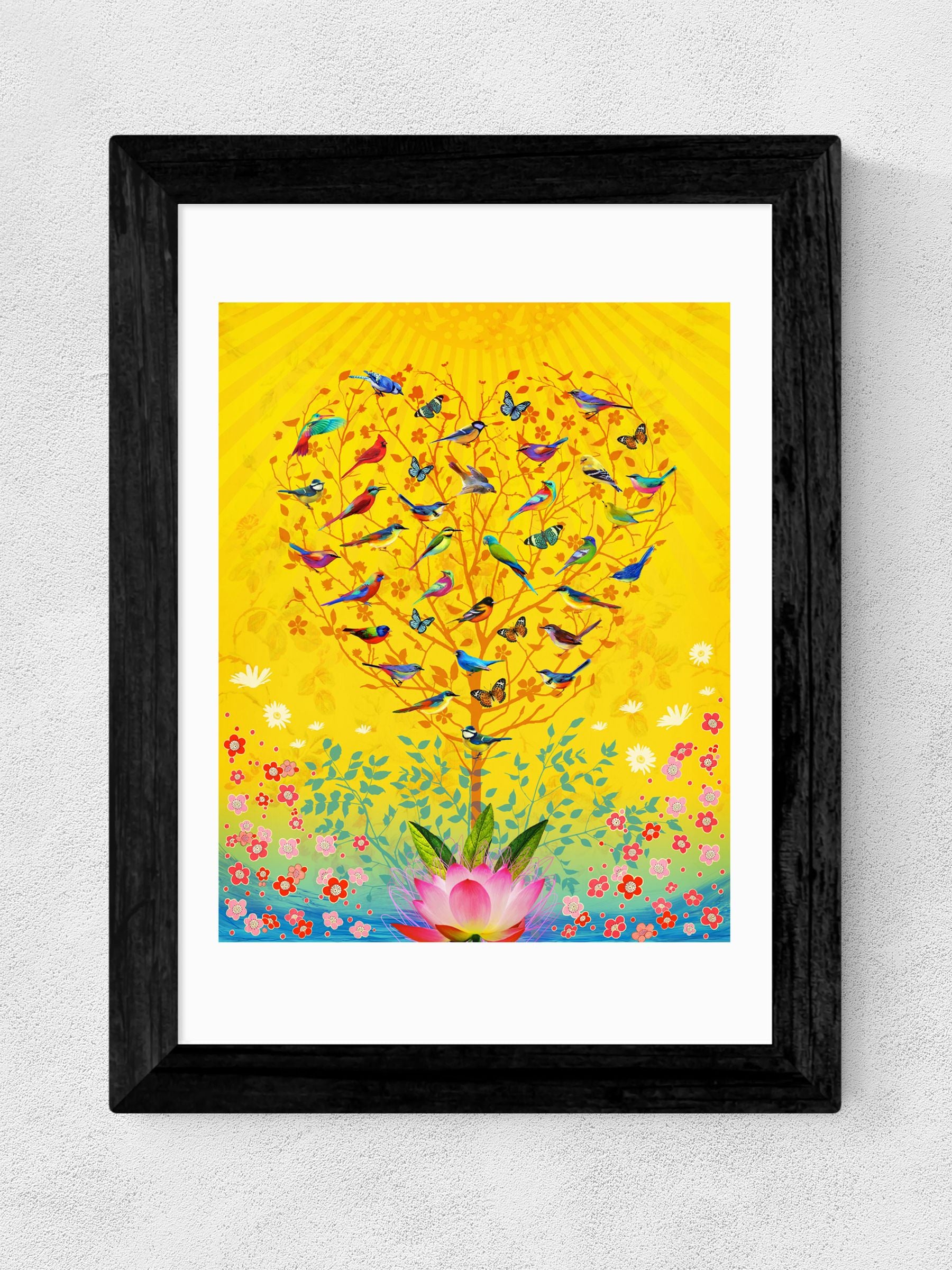Black The Sound of Sunshine by Fiona Watson Framed Print