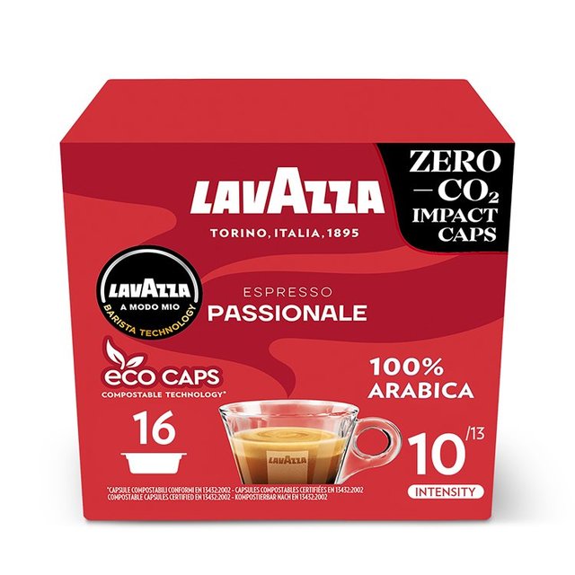 Lavazza A Modo Mio Compostable Passionale Coffee Capsules   16 per pack