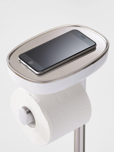 Joseph Joseph Silver EasyStore Butler Standing Toilet Paper Holder