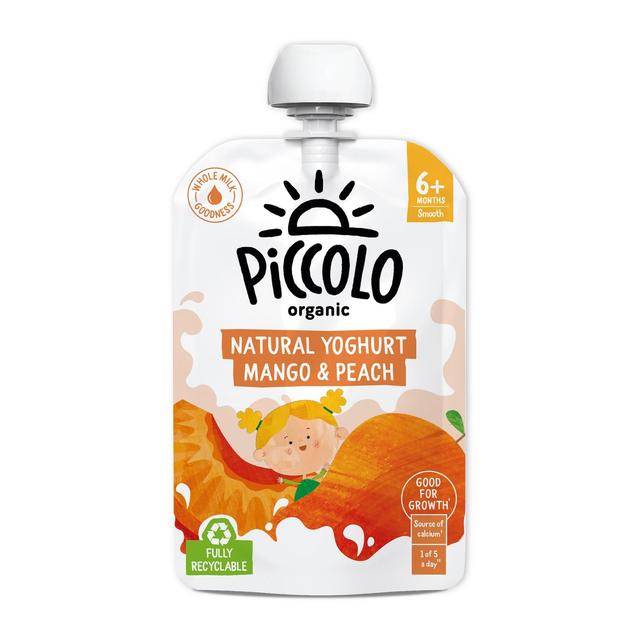 Piccolo Organic Natural Yoghurt Mango & Peach Stage 1   100g