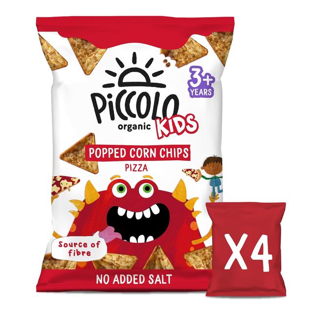 Piccolo Organic Pizza Popped Corn Chips Kids Multipack   4 x 20g