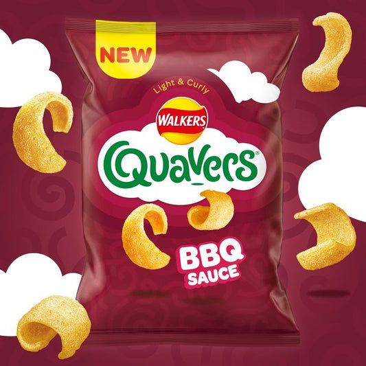 Walkers Quavers BBQ Sauce Multipack Snacks Crisps   6 per pack