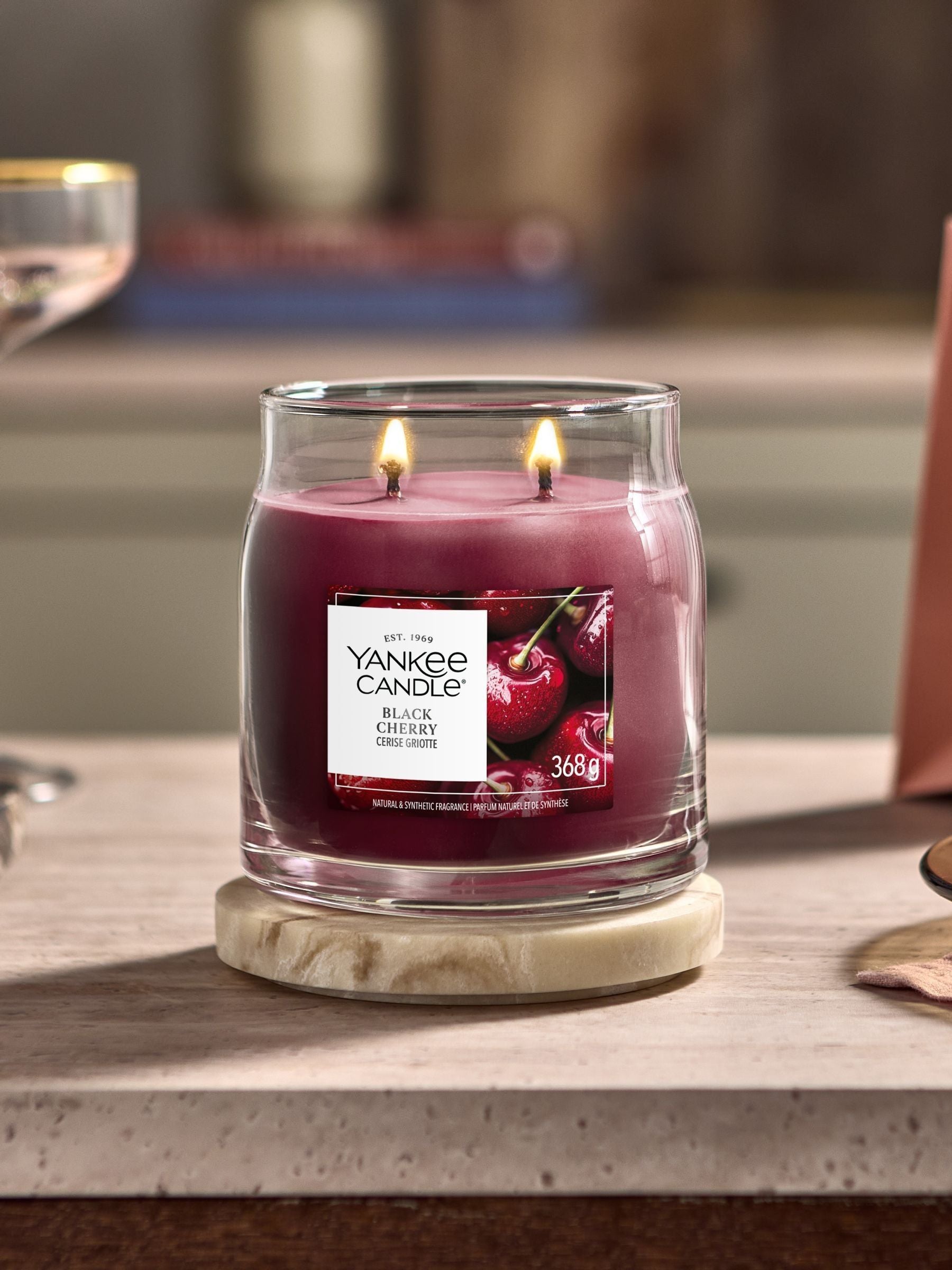Yankee Candle Black Cherry Signature Medium Jar Boxed Candle