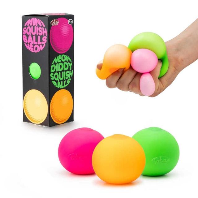 Neon Diddy Squish Balls   3 per pack GOODS M&S   