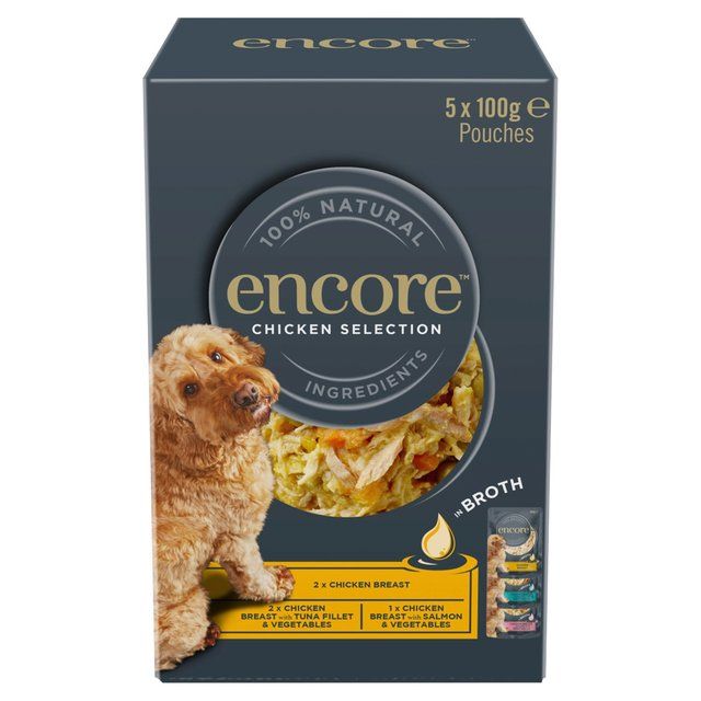 Encore Wet Dog Chicken in Broth Selection Pouch Multi   5 x 100g GOODS M&S   