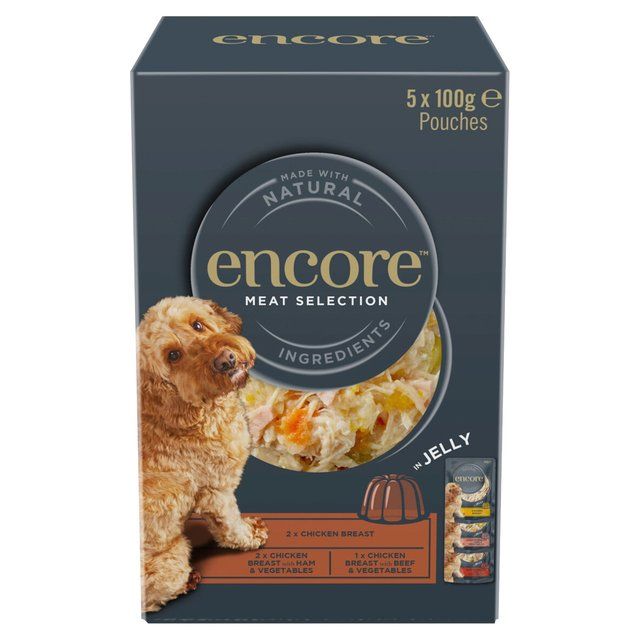 Encore Wet Dog Meat Selection in Jelly Pouch Multi   5 x 100g GOODS M&S   