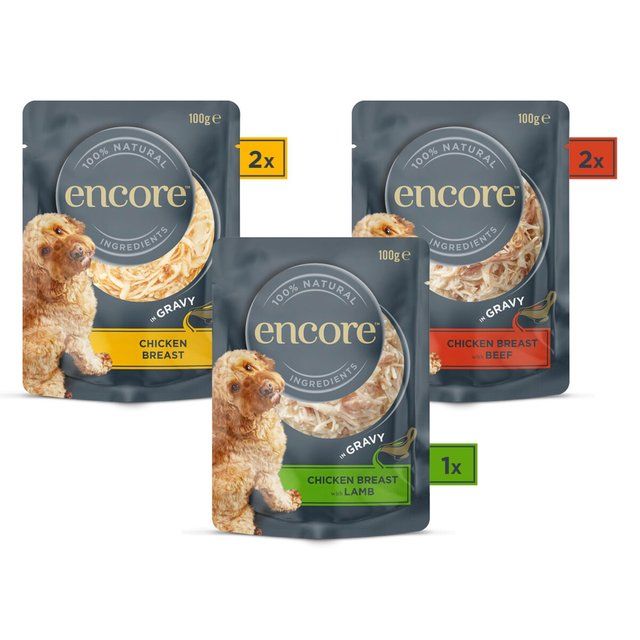 Encore Wet Dog Meat Selection in Gravy   5 x 100g GOODS M&S   