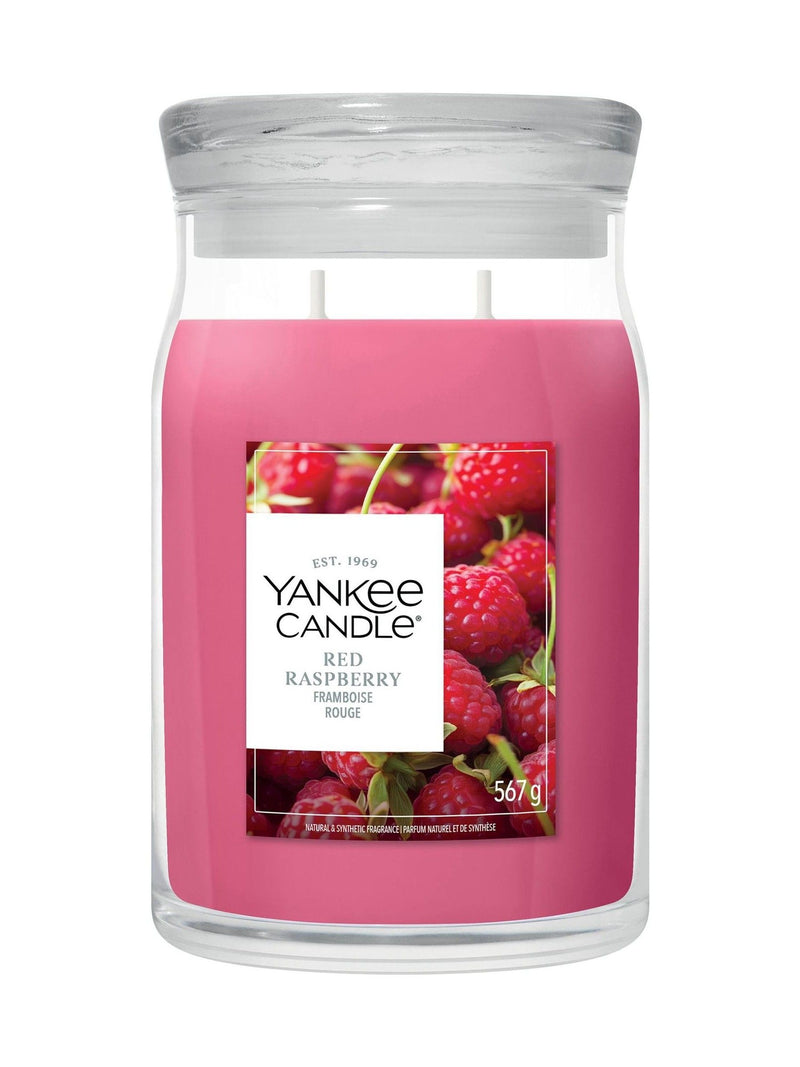 Yankee Candle Red Raspberry signature medium jar candle, imported from the UK