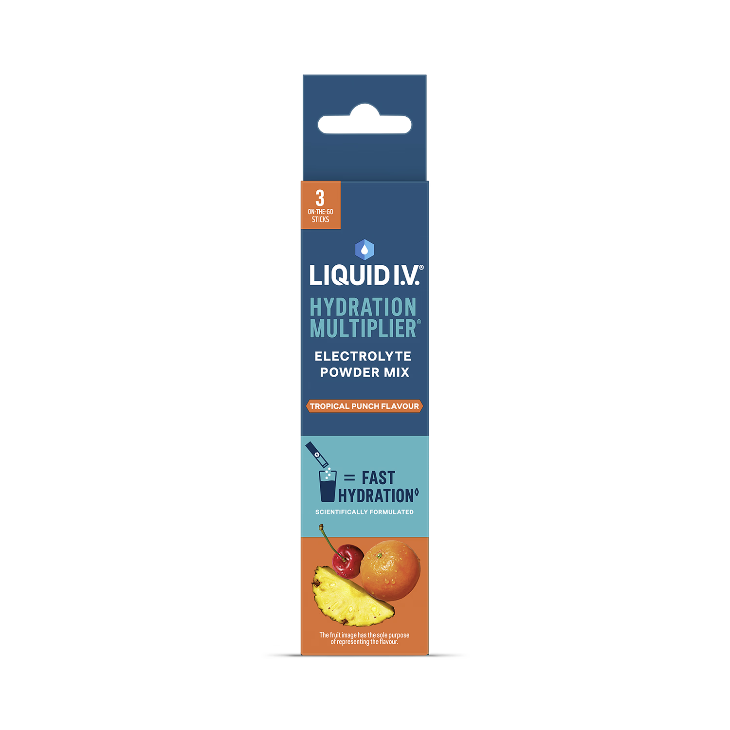 Liquid I.V. electrolyte powder Tropical Punch 3 sachets (British brand)