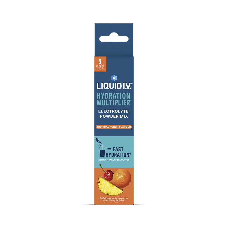 Liquid I.V. electrolyte powder Tropical Punch 3 sachets (British brand)