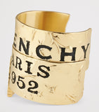Givenchy tape cuff bracelet distressed brass Paris 1952, imported from the UK