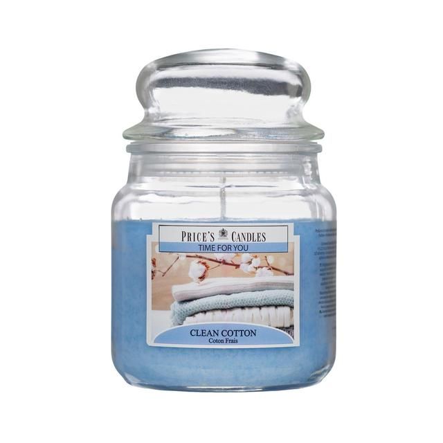 Price's Time For You Clean Cotton Medium Jar Candle GOODS M&S   