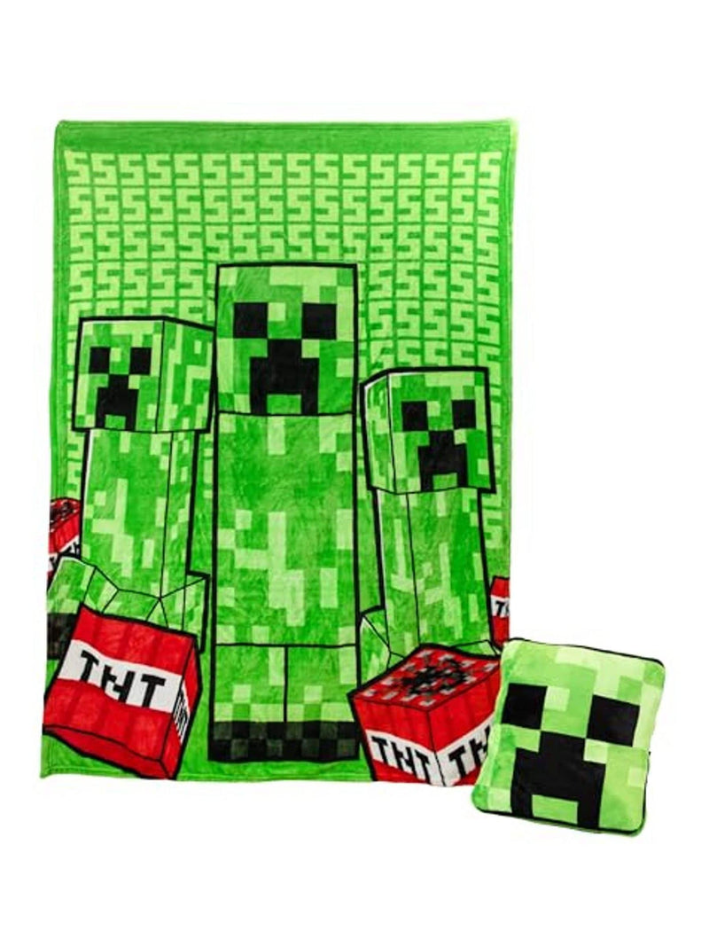 Paladone Minecraft Creeper 2-in-1 cushion blanket - British product