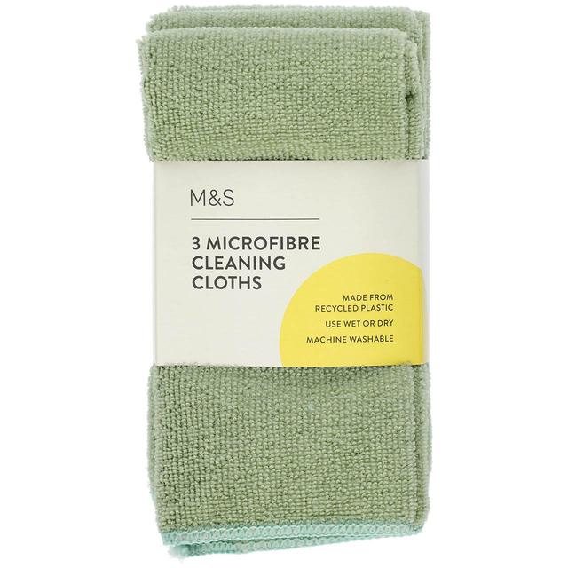 M&S 3 Microfibre Cleaning Cloths   3 per pack GOODS M&S   