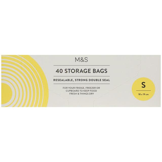 M&S 40 Small Resealable Storage Bags   40 per pack