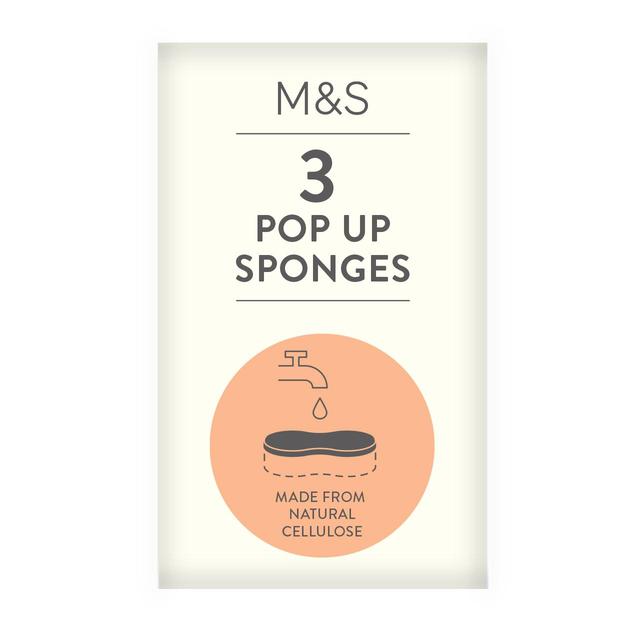 M&S 3 Pop Up Sponges   3 per pack GOODS M&S   