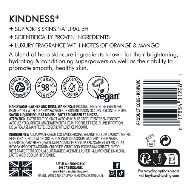 Baylis & Harding Kindness+ Vitamin C Brighten/Glow Hand Wash   500ml GOODS M&S   