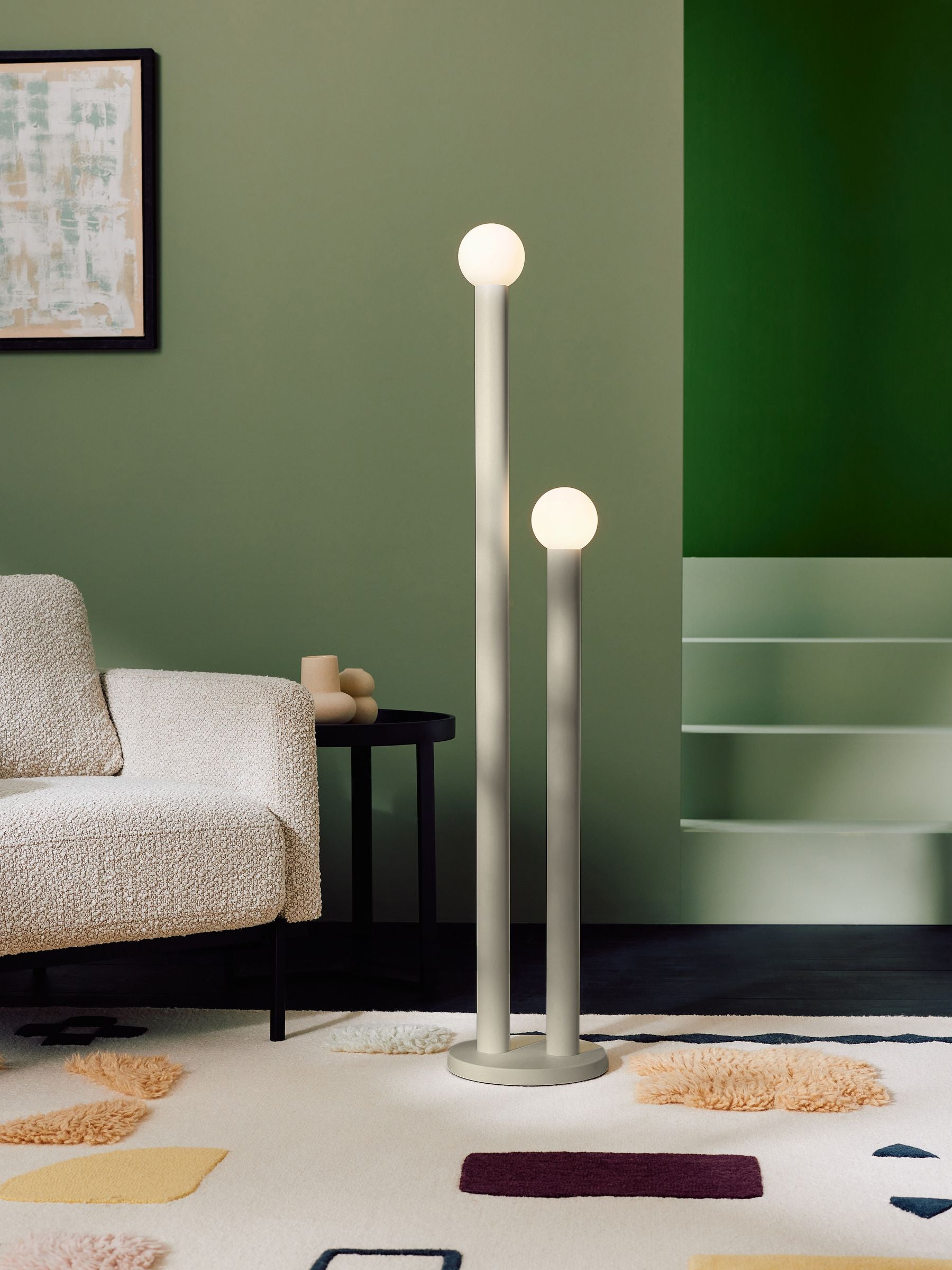 MADE.COM Cream Graysen floor lamp 130cm, imported from the UK