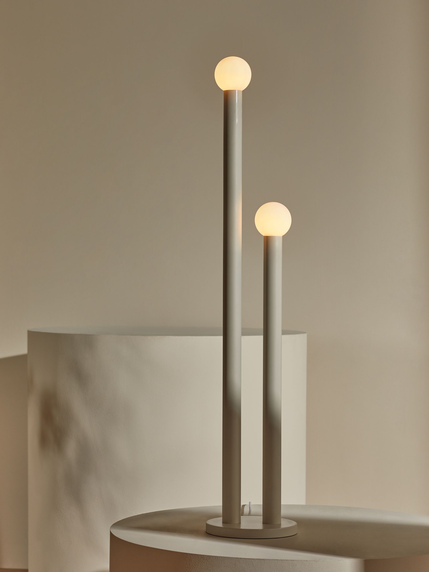 MADE.COM Cream Graysen floor lamp 130cm, imported from the UK