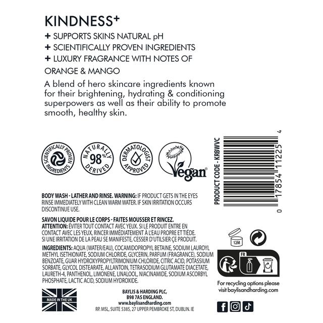 Baylis & Harding Kindness+ Vitamin C Brighten/Glow Body Wash   500ml GOODS M&S   