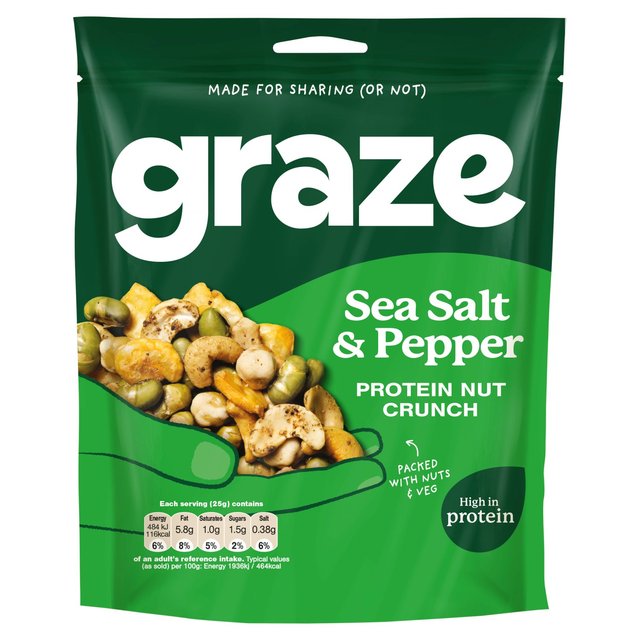 Graze Protein Salt & Pepper Vegan Mixed Nuts Snacks   100g GOODS M&S   