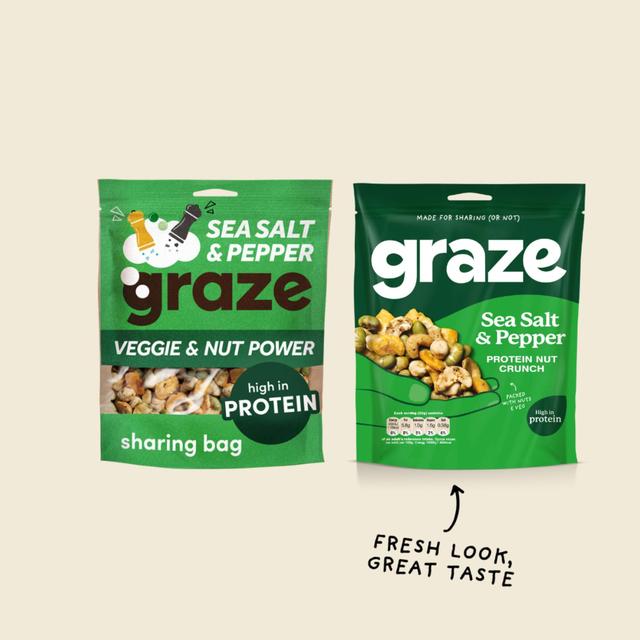 Graze Protein Salt & Pepper Vegan Mixed Nuts Snacks   100g GOODS M&S   