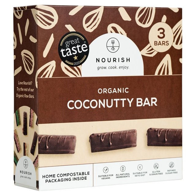 Nourish Organic Coconutty Bars - MultiPack - 3 bars   3 x 60g