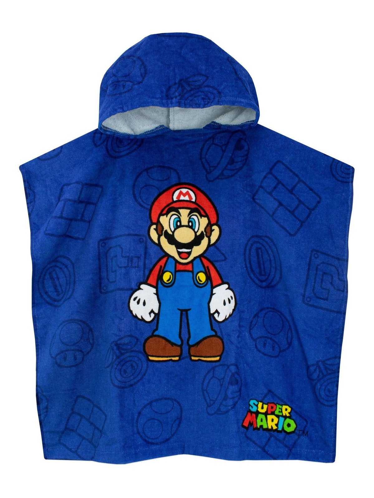 Super Mario blue towel poncho, imported from the UK