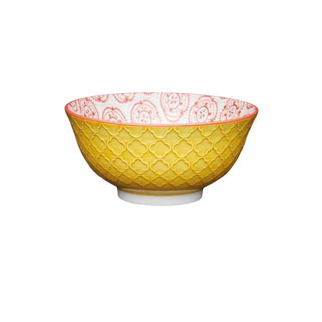 KitchenCraft Bright Yellow Floral Ceramic Bowls