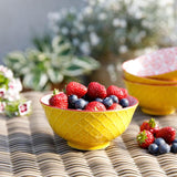 KitchenCraft Bright Yellow Floral Ceramic Bowls