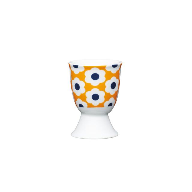 KitchenCraft Retro Flower Spot Porcelain Egg Cup GOODS M&S   