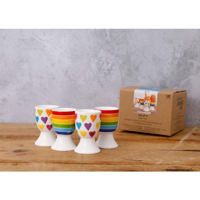 KitchenCraft 4-Piece Novelty Ceramic Egg Cup Set