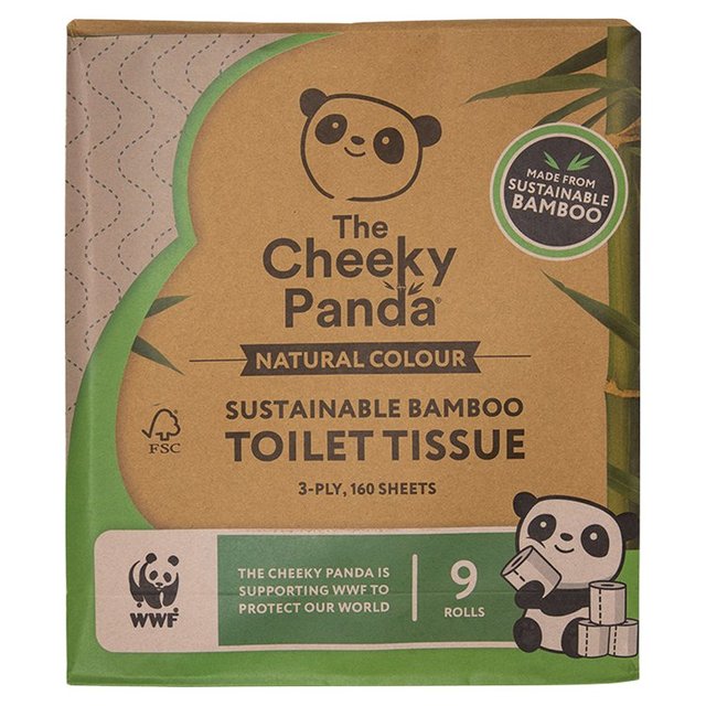 The Cheeky Panda Natural Colour Sustainable Bamboo Toilet Tissue   9 per pack GOODS M&S   