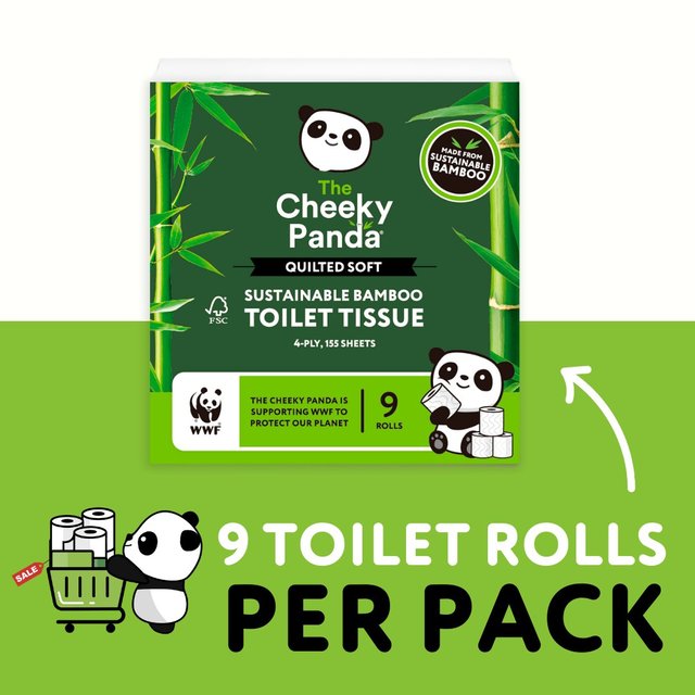 The Cheeky Panda Luxury Quilted Sustainable Bamboo Toilet Tissue   9 per pack GOODS M&S   