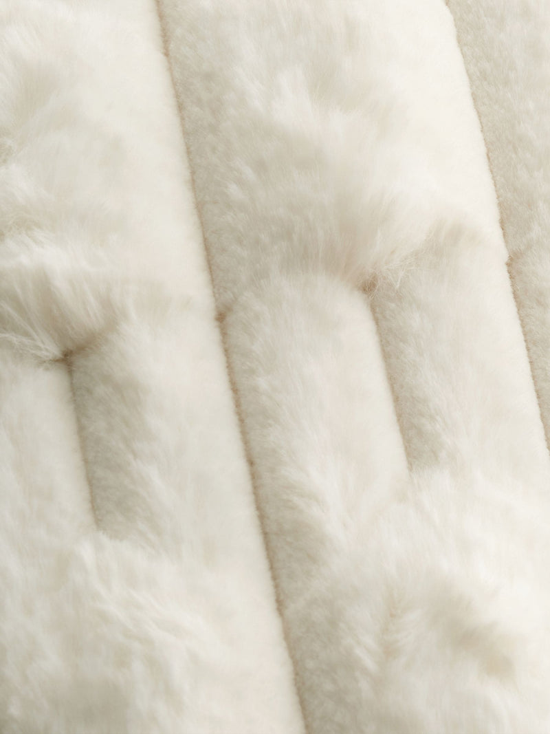Bianca cream carved faux fur throw 150x200cm - British product