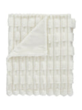 Bianca cream carved faux fur throw 150x200cm - British product