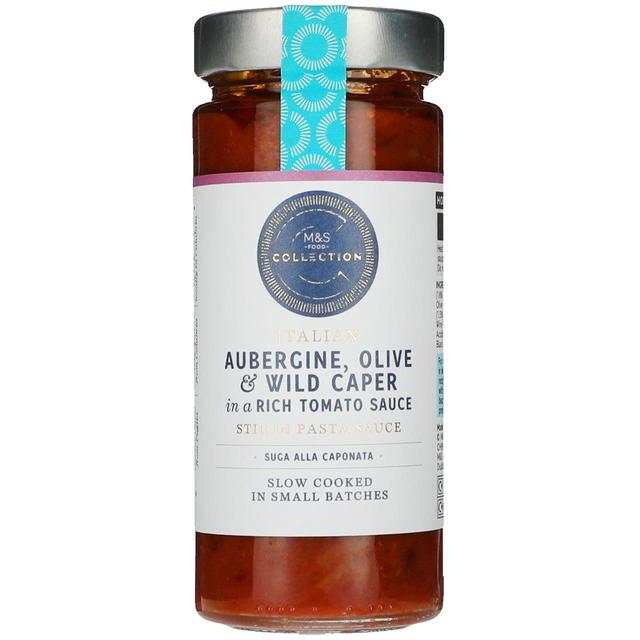 M&S Collection Aubergine Olive & Wild Caper Tomato Sauce   280g