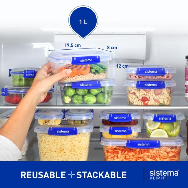 Sistema Klip It Plus Food Storage Container 3x1L   3 x 1 per pack GOODS M&S   