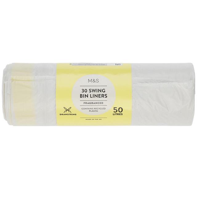 M&S 30 Fragranced Drawstring 50L Swing Bin Liners   30 per pack GOODS M&S   