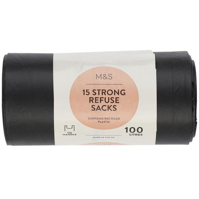 M&S 15 Tie Handle 100L Refuse Sacks   15 per pack