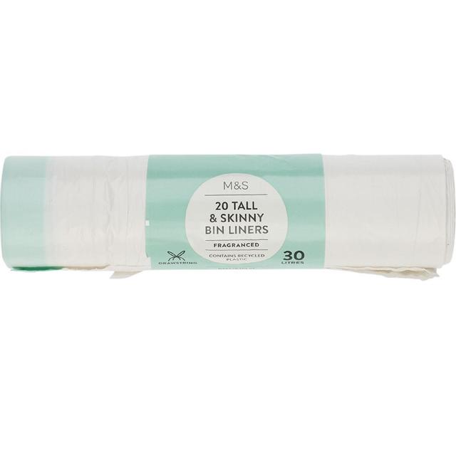 M&S 20 Tall & Skinny Fragranced Drawstring 30L Bin Liners   20 per pack