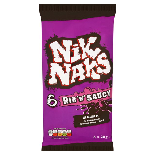 Nik Naks Rib 'N' Saucy Multipack Crisps   6 per pack GOODS M&S   