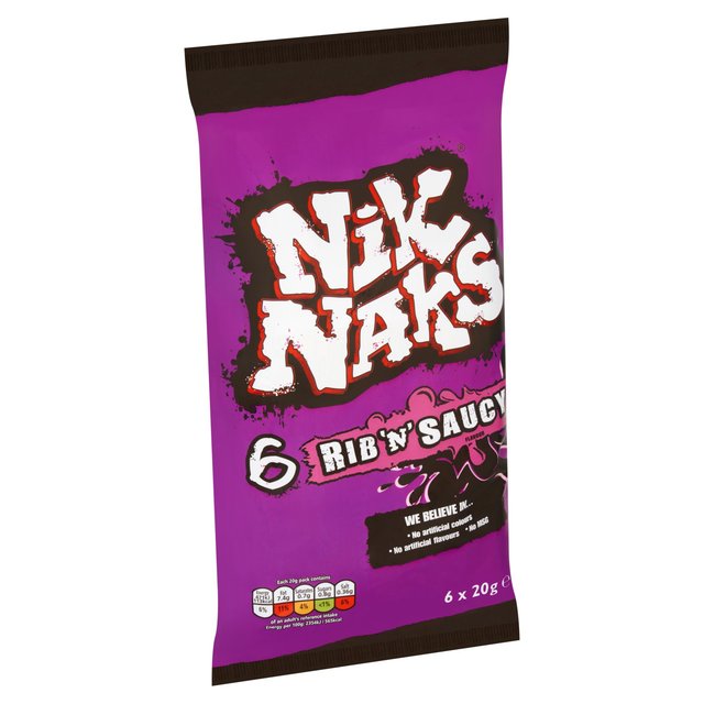 Nik Naks Rib 'N' Saucy Multipack Crisps   6 per pack GOODS M&S   