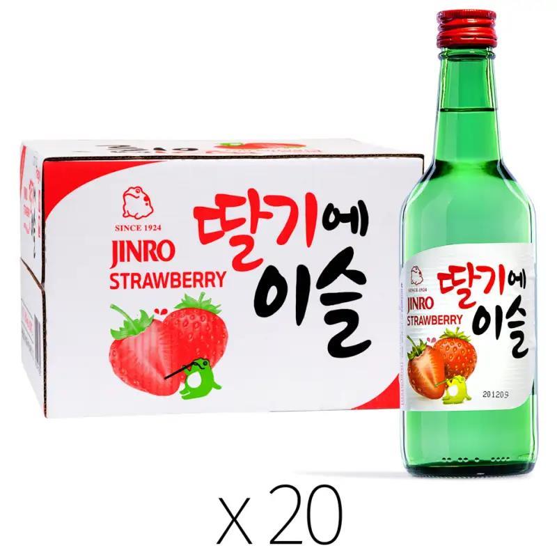 Jinro strawberry soju 13% ABV case of 20 (British brand)