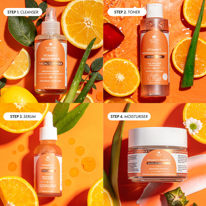 Nature Spell Vitamin C and Fruit AHA skincare set, imported from the UK