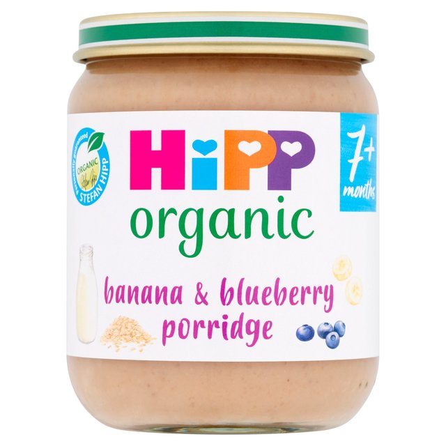 HiPP Organic Banana & Blueberry Porridge Baby Food Jar 7+ Months    160 per pack GOODS M&S   