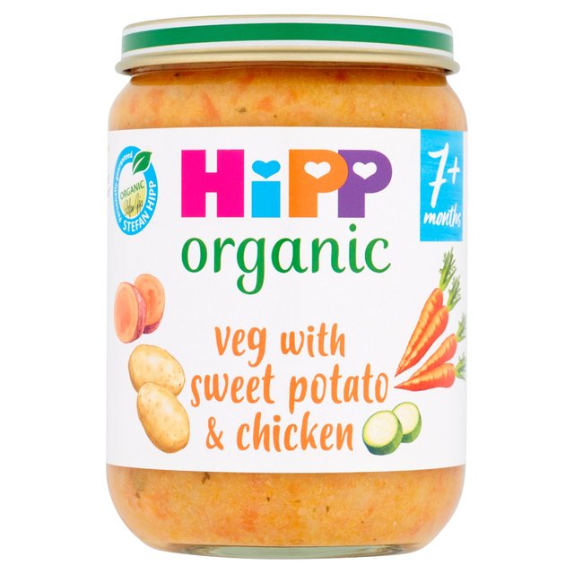 HiPP Organic Veg With Sweet Potato & Chicken Baby Food Jar 7+ Months    160 per pack GOODS M&S   