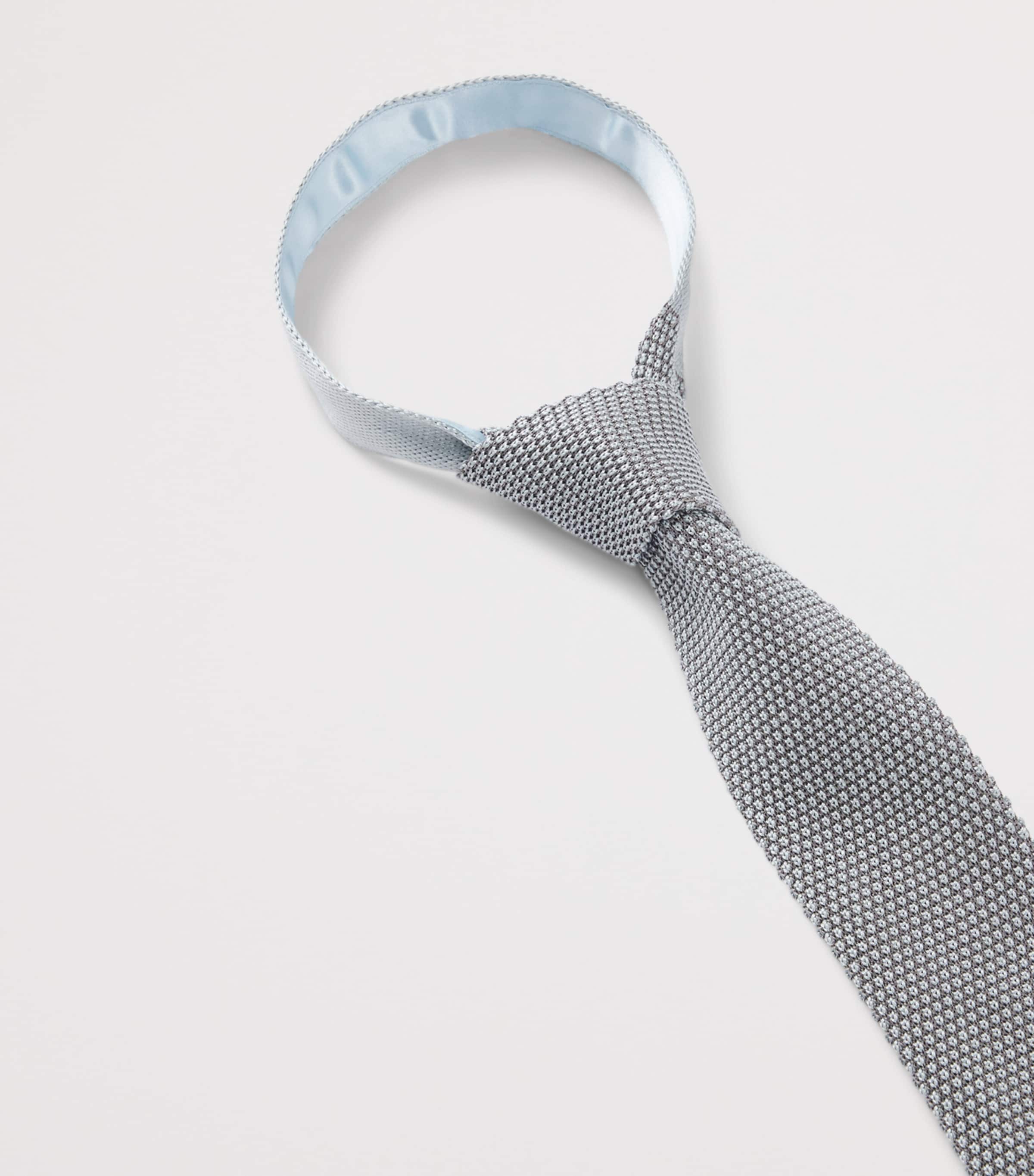 BOSS knitted silk tie with textured weave (British brand)