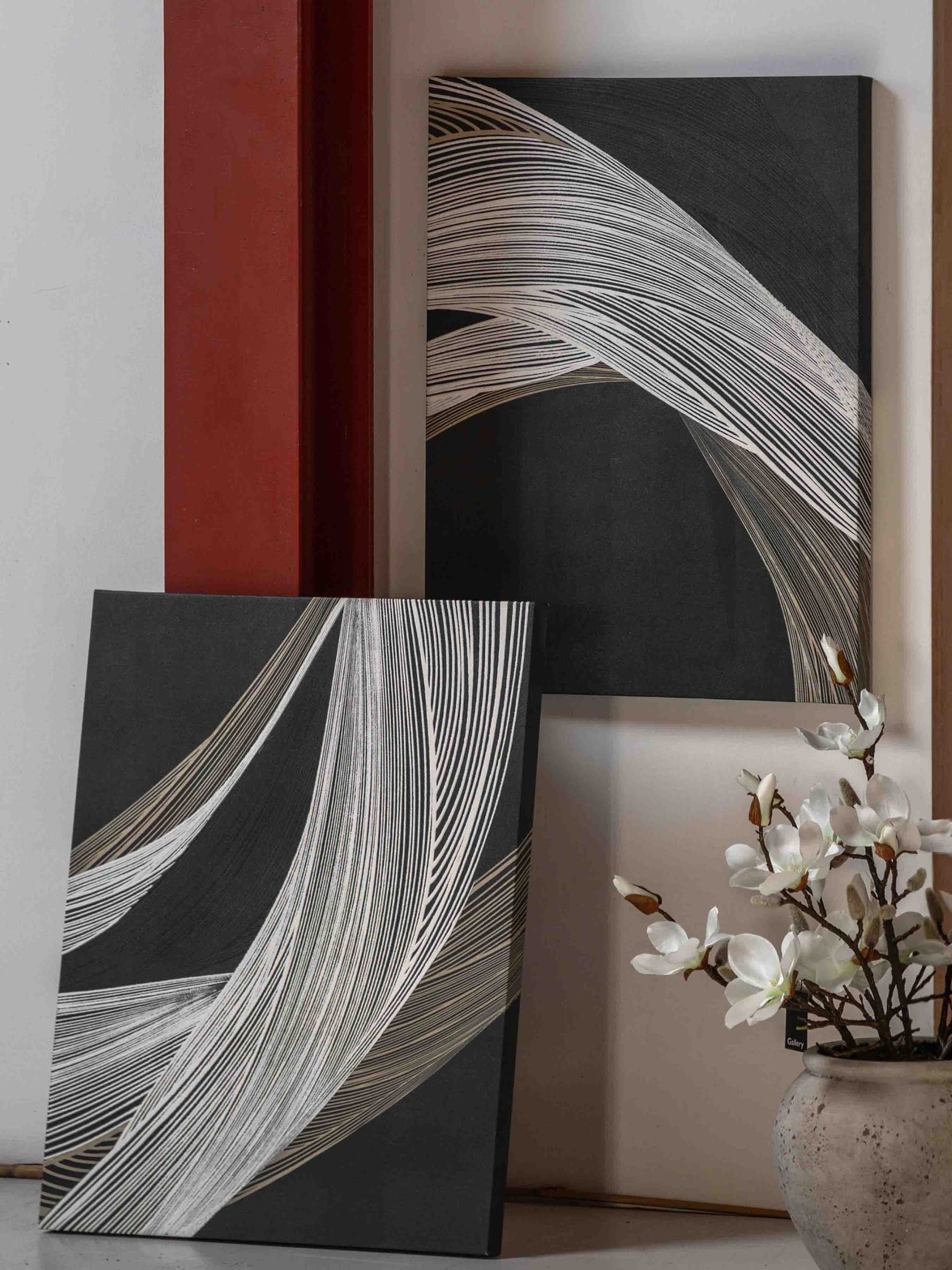 Gallery Home Black Swerve framed canvas set 65x50cm - British product